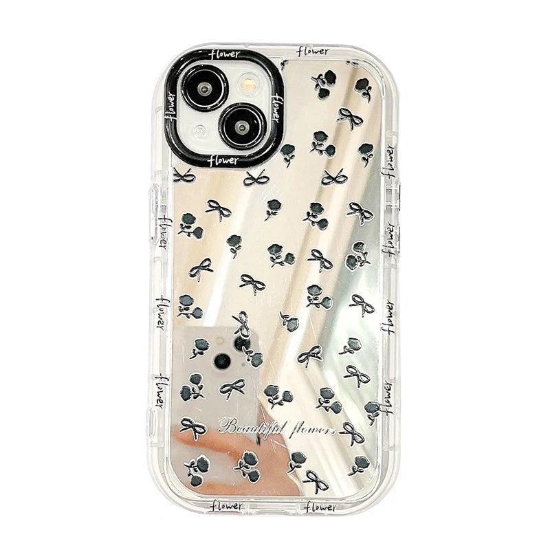 TSP89 Cute Phone Cases For iPhone 15 Pro Max, 14, 13, 12, and 11 - Flowers Glossy Mirror Back Cover - Touchy Style