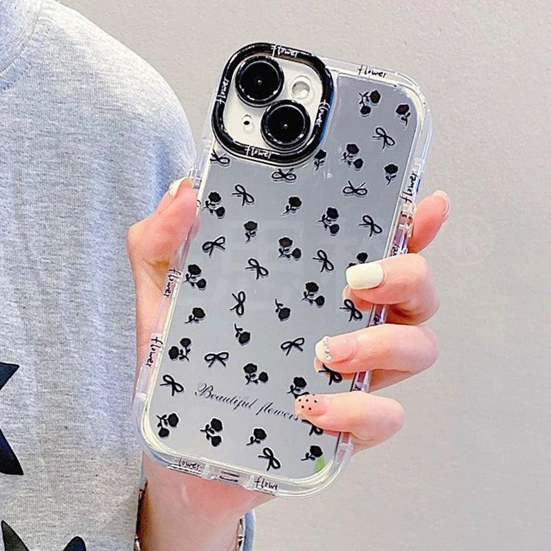 TSP89 Cute Phone Cases For iPhone 15 Pro Max, 14, 13, 12, and 11 - Flowers Glossy Mirror Back Cover - Touchy Style