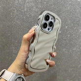 TSP95 Cute Phone Cases For iPhone 15 Pro Max, 14, 13, 11, and 12 - Electroplated Metallic Color - Wavy Cover - Touchy Style