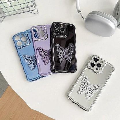 TSP96 Cute Phone Cases For iPhone models 11, 12, 13, 14, 15 Pro Max and 15 Plus - With Stylish Butterfly Stand Holder - Touchy Style