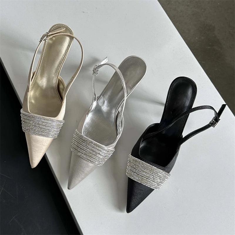 TSS38 Rhinestone Silky Pumps - Women&