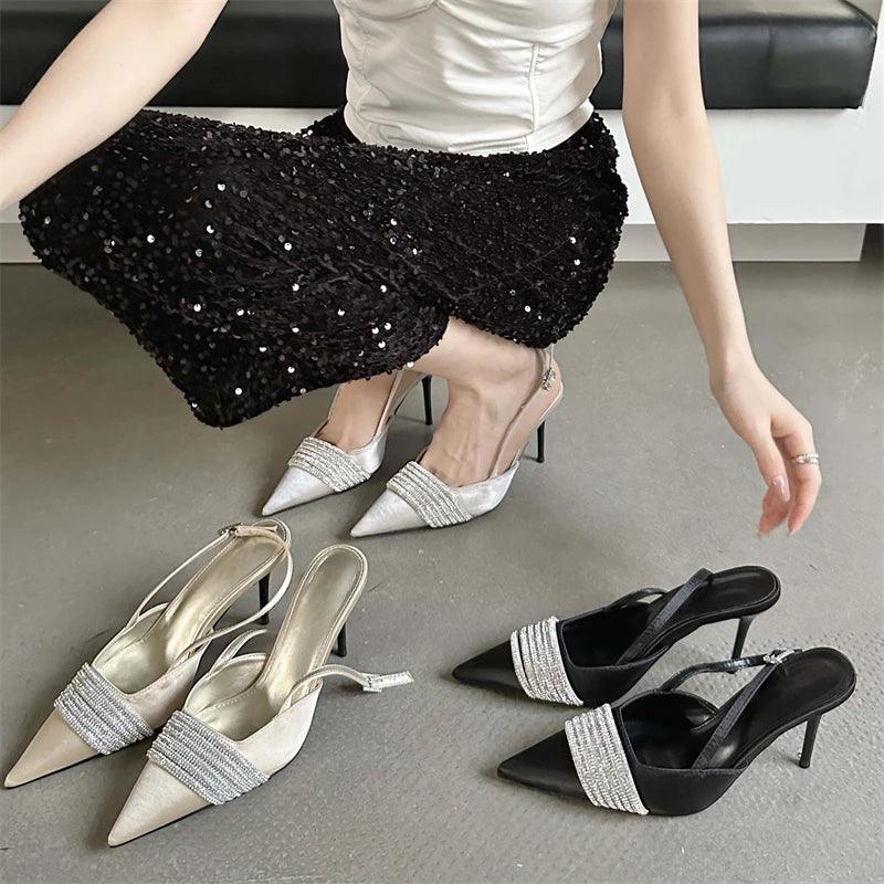 TSS38 Rhinestone Silky Pumps - Women&