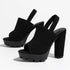 TSS40 Stretch Fabric Chunky High Heels - Women&