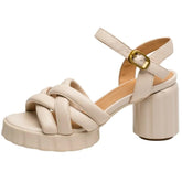 TSS50 Leather High Heel Sandals - Women&