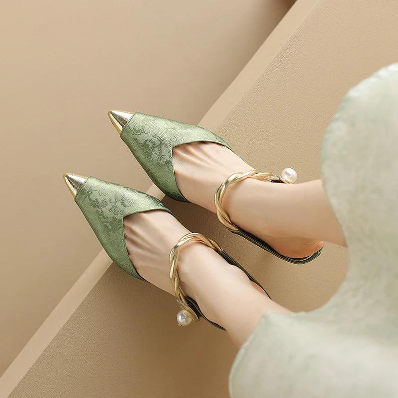 TSS77 Pearl Slingback Sandals - Women&