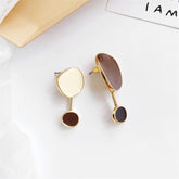 Two Irregular Shapes: TJ100 Drop Earring Charm Jewelry with Bump Color - Touchy Style .