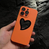 Ultra-Thin Cute Heart Hollow Phone Case for iPhone 14, 13, 12, 11 Pro Max, 14 Plus, and 11 with Matte Lens Film - Touchy Style .