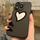 Ultra-Thin Cute Heart Hollow Phone Case for iPhone 14, 13, 12, 11 Pro Max, 14 Plus, and 11 with Matte Lens Film - Touchy Style .