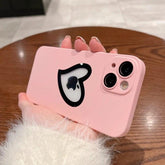 Ultra-Thin Cute Heart Hollow Phone Case for iPhone 14, 13, 12, 11 Pro Max, 14 Plus, and 11 with Matte Lens Film - Touchy Style .