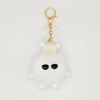 Unique Keychain - Cartoon Pom Pom Doll With Metal Keyring - TSKC1 - Touchy Style