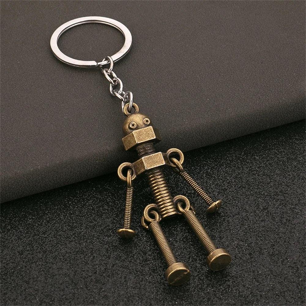 Unique Keychains - 3D Movable Joint Mini Robot - Bronze Color - TSKC7 - Touchy Style