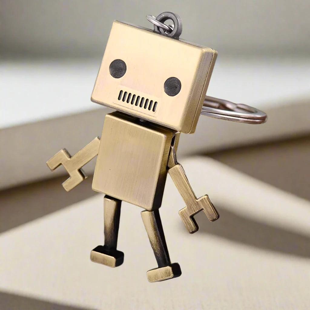 Unique Keychains - 3D Movable Joint Mini Robot - Bronze Color - TSKC7 - Touchy Style