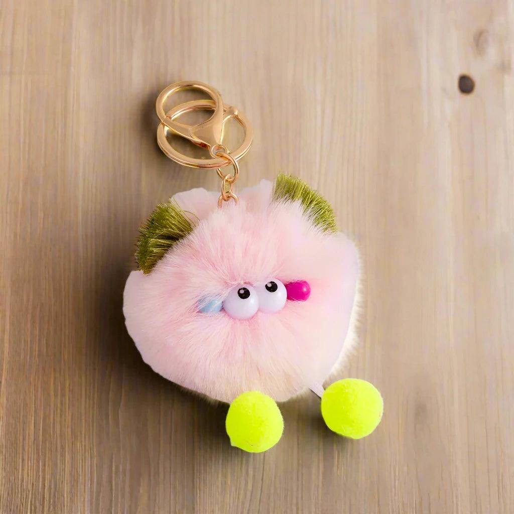 Unique Keychains - Cartoon Pompom Plush Big Eyes Doll Pendant Keyring - TSKC15 - Touchy Style