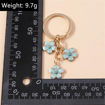 Unique Keychains - Cherry Blossom, Sakura Floral Tassel - TSKC6 - Touchy Style