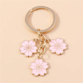 Unique Keychains - Cherry Blossom, Sakura Floral Tassel - TSKC6 - Touchy Style