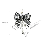 Unique Keychains - Classic Black White Lattice Bowknot - TSKC16 - Touchy Style