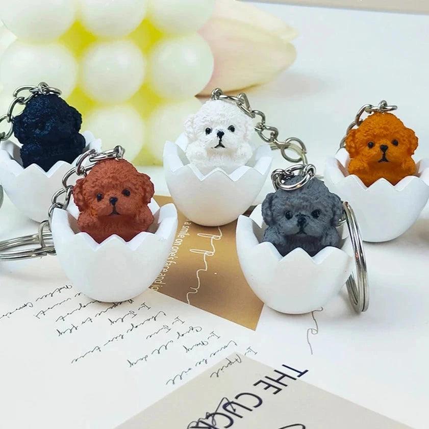 Unique Keychains - Cute Eggshell - Cartoon TeddyPet Pendant - TSKC17 Design - Touchy Style