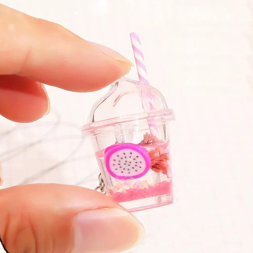 Unique Keychains - Cute Simulation, Acrylic Luminous Bubble Tea - TSKC3 - Touchy Style