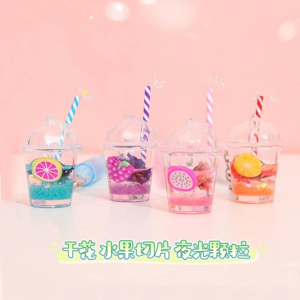 Unique Keychains - Cute Simulation, Acrylic Luminous Bubble Tea - TSKC3 - Touchy Style