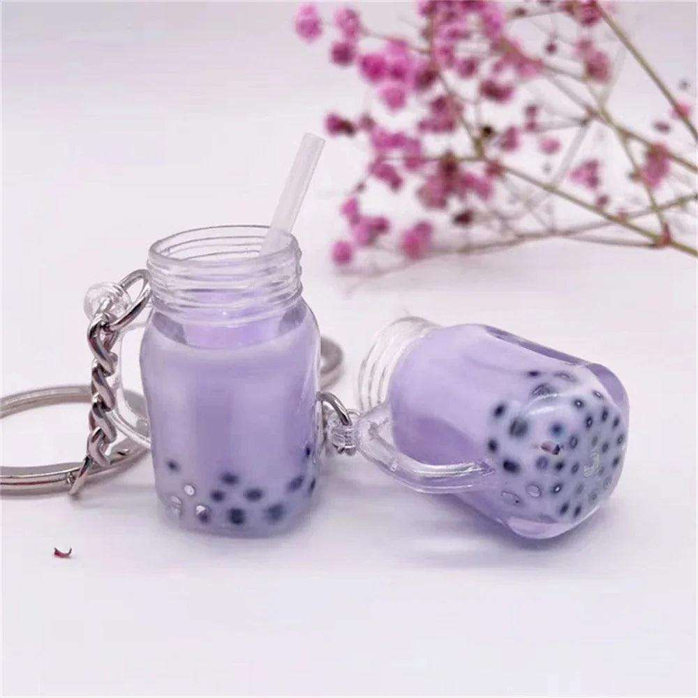 Unique Keychains - Cute Simulation, Acrylic Luminous Bubble Tea - TSKC3 - Touchy Style