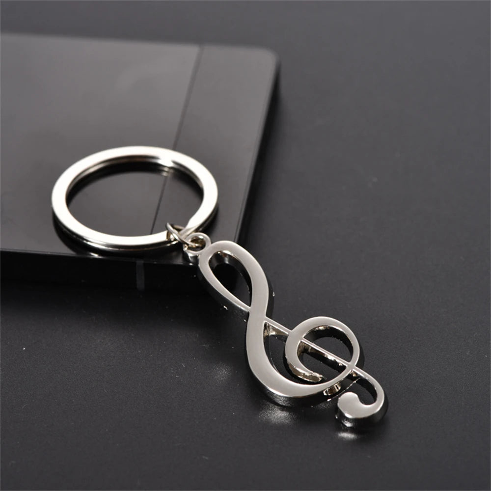 Unique Keychains - Simple Music Symbol - Metal Keyring - TSKC12 Design - Touchy Style