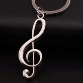 Unique Keychains - Simple Music Symbol - Metal Keyring - TSKC12 Design - Touchy Style