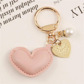 Unique Keychains - Simple PU Leather Heart Shaped Key Rings - TSKC5 - Touchy Style