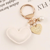 Unique Keychains - Simple PU Leather Heart Shaped Key Rings - TSKC5 - Touchy Style