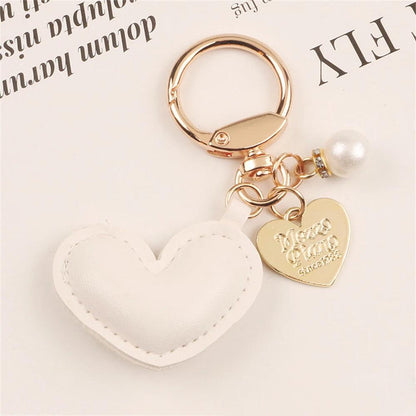 Unique Keychains - Simple PU Leather Heart Shaped Key Rings - TSKC5 - Touchy Style