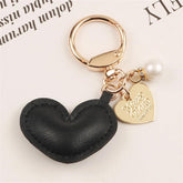 Unique Keychains - Simple PU Leather Heart Shaped Key Rings - TSKC5 - Touchy Style