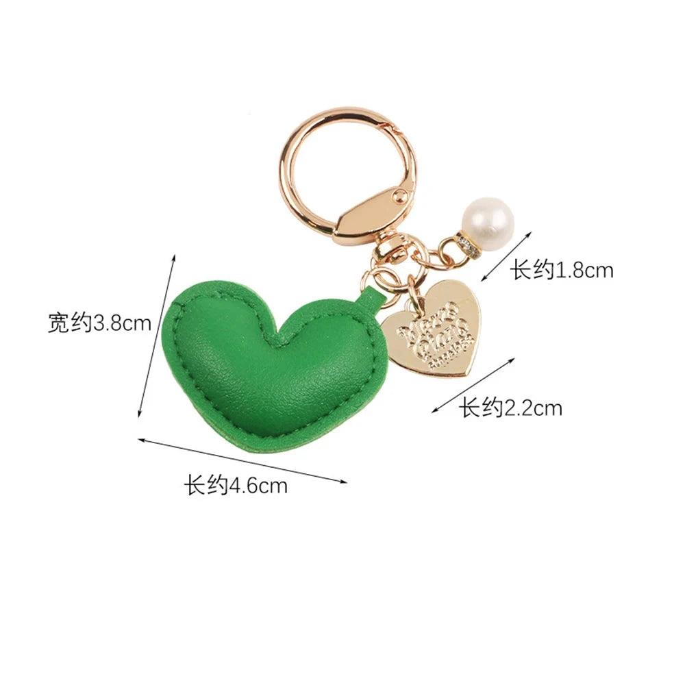 Unique Keychains - Simple PU Leather Heart Shaped Key Rings - TSKC5 - Touchy Style