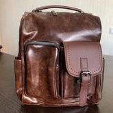 Vintage Cool Large Capacity Leather School Backpack AZ225 - Touchy Style .