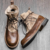 Warm Leather Ankle Boots Men&