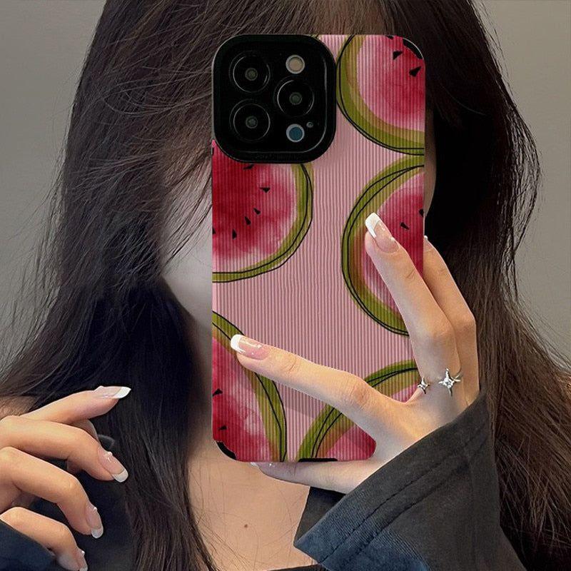 Watermelon Fruit Cute Phone Cases For iPhone 14, 13 Pro Max, 12, 11, XS Max, XR, X, 7, 8 Plus, SE - Touchy Style