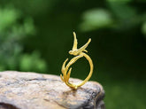 Willow Bird Charm Finger Ring LFJD0159: 925 Sterling Silver Jewelry - Touchy Style .