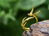 Willow Bird Charm Finger Ring LFJD0159: 925 Sterling Silver Jewelry - Touchy Style .