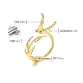 Willow Bird Charm Finger Ring LFJD0159: 925 Sterling Silver Jewelry - Touchy Style .