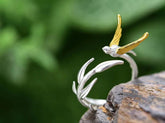 Willow Bird Charm Finger Ring LFJD0159: 925 Sterling Silver Jewelry - Touchy Style .