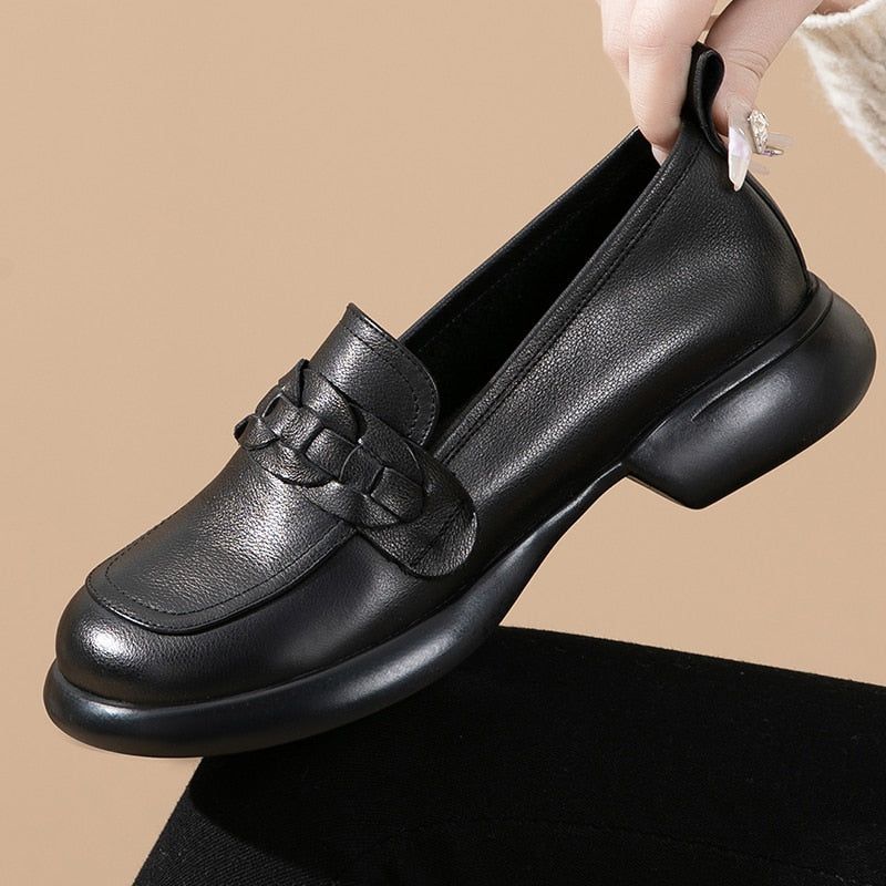 COD Korean Fashion Loafer For Men Black Formal Work Shoes Business British  Style Casual Leather Shoe