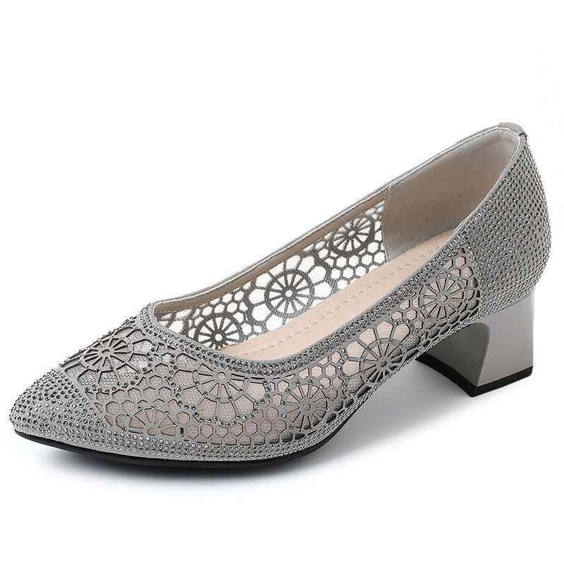 Ladies 2024 gray pumps