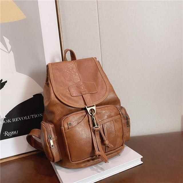 High quality outlet leather backpack