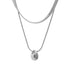 YH1991A Necklace Charm Jewelry - Stainless Steel Snake Chain - Water Drop Pendant - Touchy Style