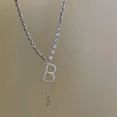 Zircon D Letter Long Necklaces Charm Jewelry NCJSO09 - Touchy Style .