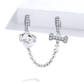 100% 925 Sterling Silver Dog Love Bone Zircon Pendant Charm Jewelry WFS55 Without Chain - Touchy Style