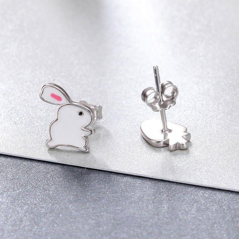 100% 925 Sterling Silver Earrings Charm Jewelry WOS49 Tiny Cartoon Earring - Touchy Style