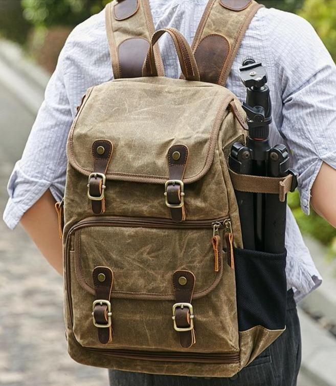 2021 Cool Backpacks Waterproof Canvas Leather Rucksacks Multifunction Fashion 