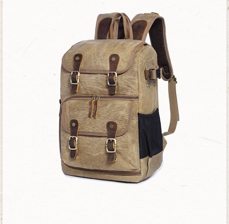 2021 Cool Backpacks Waterproof Canvas Leather Rucksacks Multifunction Fashion 