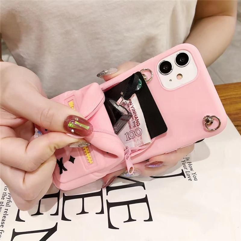 Card Holder Cord Rope Crossbody Necklace Phone Case For Samsung Galaxy S22  S21 S23 Note 20 S20 Ultra S9 S10 S20 Plus A90 Cover