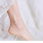 925 Sterling Silver Anklet Charm Jewelry Single Star SCT009 - Touchy Style .