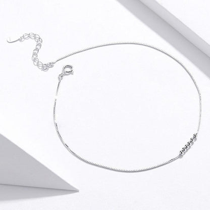 925 Sterling Silver Anklet Charm Jewelry Small Beads SCT007 - Touchy Style